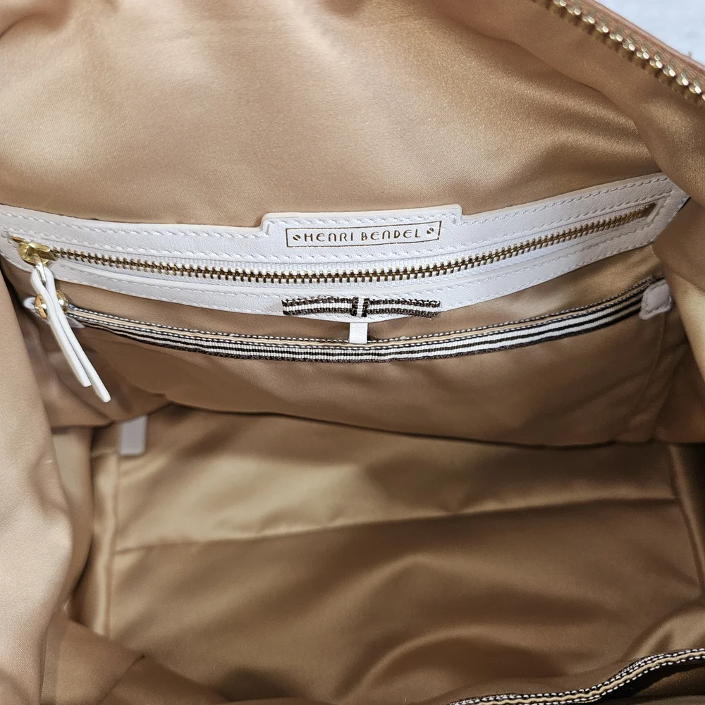 henri bendel Cognac Leather Tote with Removable Strap